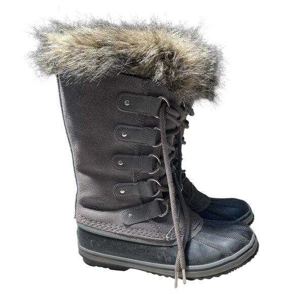 Sorel Joan of Arctic Leather Faux Fur Waterproof Snow Boot Size 7 - Picture 7 of 8
